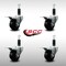 Service Caster 3'' SS Soft Rubber Swivel 1-1/8'' Expanding Stem Caster Set Total Lock Brake, 4PK SCC-SSEXTTL20S314-SRS-118-4 - alternate 4